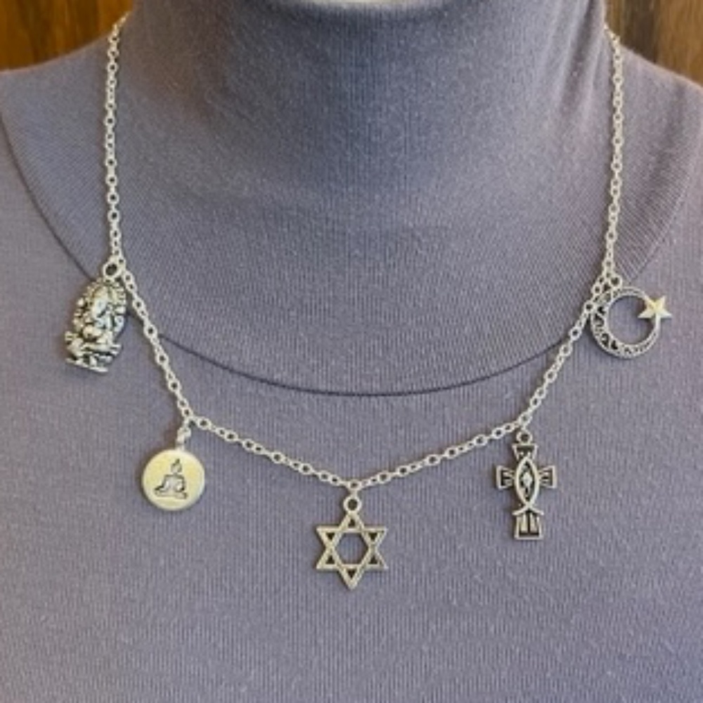 World Religions Handmade Necklace Hinduism Buddhism Judaism Christianity Islam